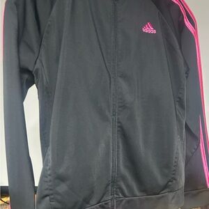 Adidas Black and Pink Track Suit - jacket and pants